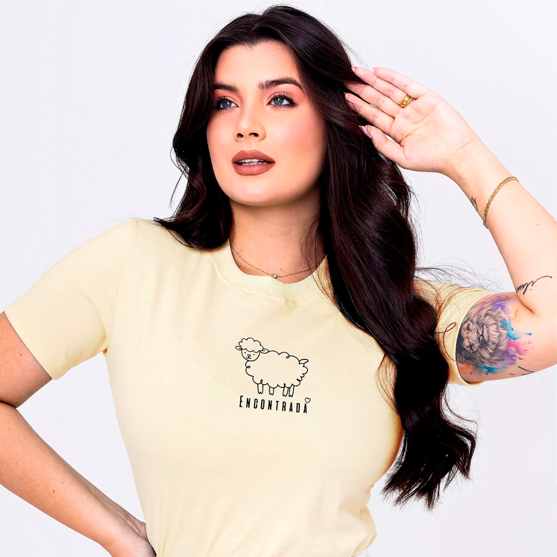 Conjunto de 5 Camisas Linha Moda Cristã 100% em Algodão e Gola Redonda