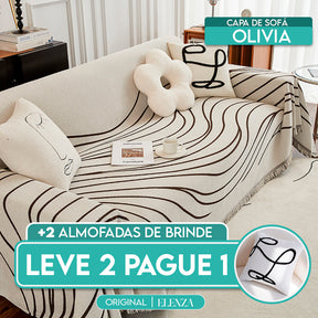 [Leve 2 Pague 1] Capa de Sofá Olivia (Toque Suave Que Abraça Seu Sofá!) +BRINDE: 2 Capas de Almofadas