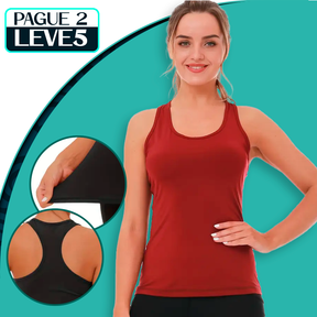 Conjunto de 5 Regatas Femininas Esportivas Moda Verão