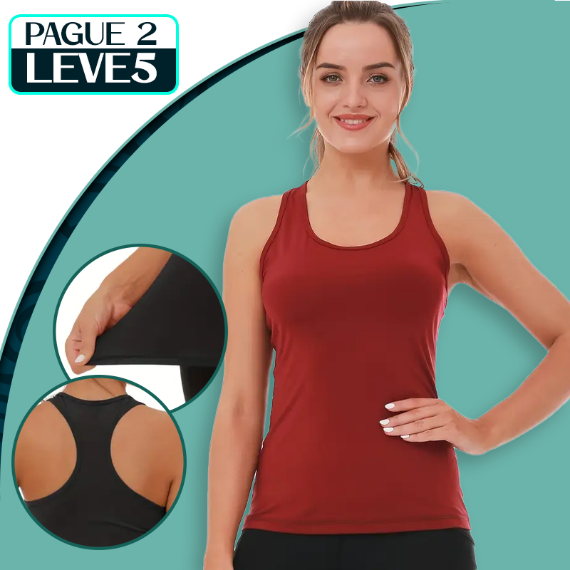 Conjunto de 5 Regatas Femininas Esportivas Moda Verão