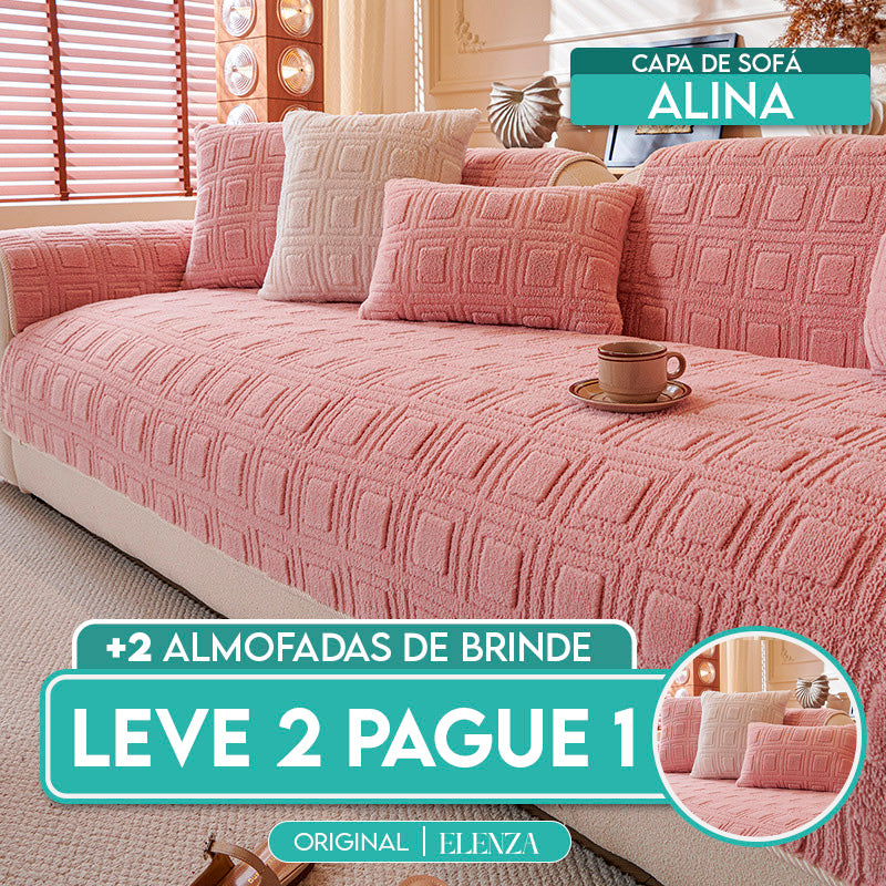 [Pague 1, Leve 2] Capa de Sofá Alina (Leveza e Charme Que Transformam Seu Sofá!) + BRINDE: 2 Fronhas