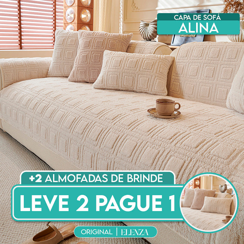 [Pague 1, Leve 2] Capa de Sofá Alina (Leveza e Charme Que Transformam Seu Sofá!) + BRINDE: 2 Fronhas