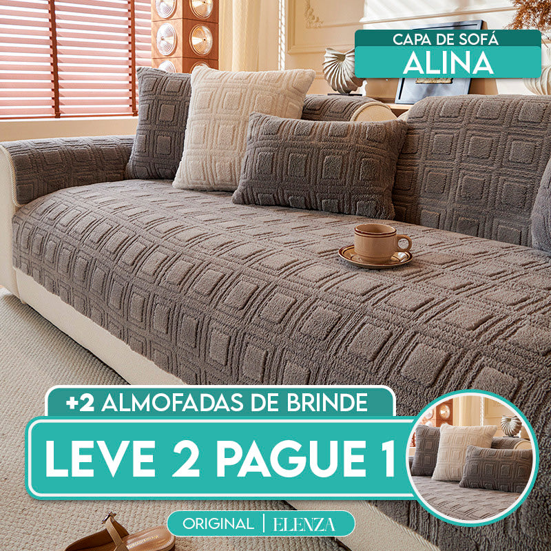 [Pague 1, Leve 2] Capa de Sofá Alina (Leveza e Charme Que Transformam Seu Sofá!) + BRINDE: 2 Fronhas