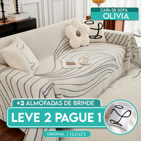 [Leve 2 Pague 1] Capa de Sofá Olivia (Toque Suave Que Abraça Seu Sofá!) +BRINDE: 2 Capas de Almofadas