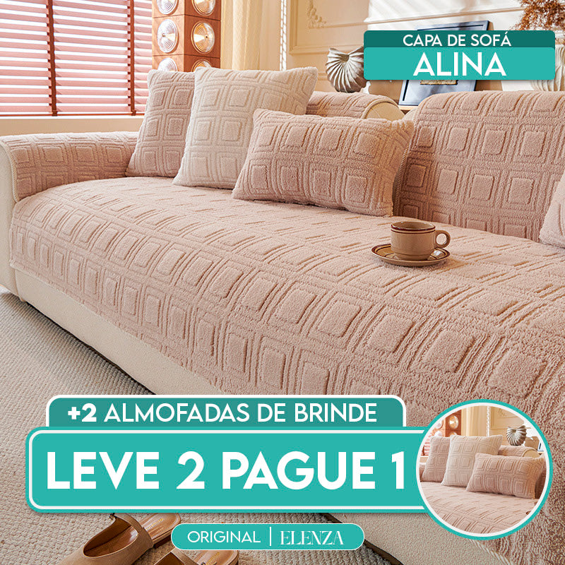 [Pague 1, Leve 2] Capa de Sofá Alina (Leveza e Charme Que Transformam Seu Sofá!) + BRINDE: 2 Fronhas